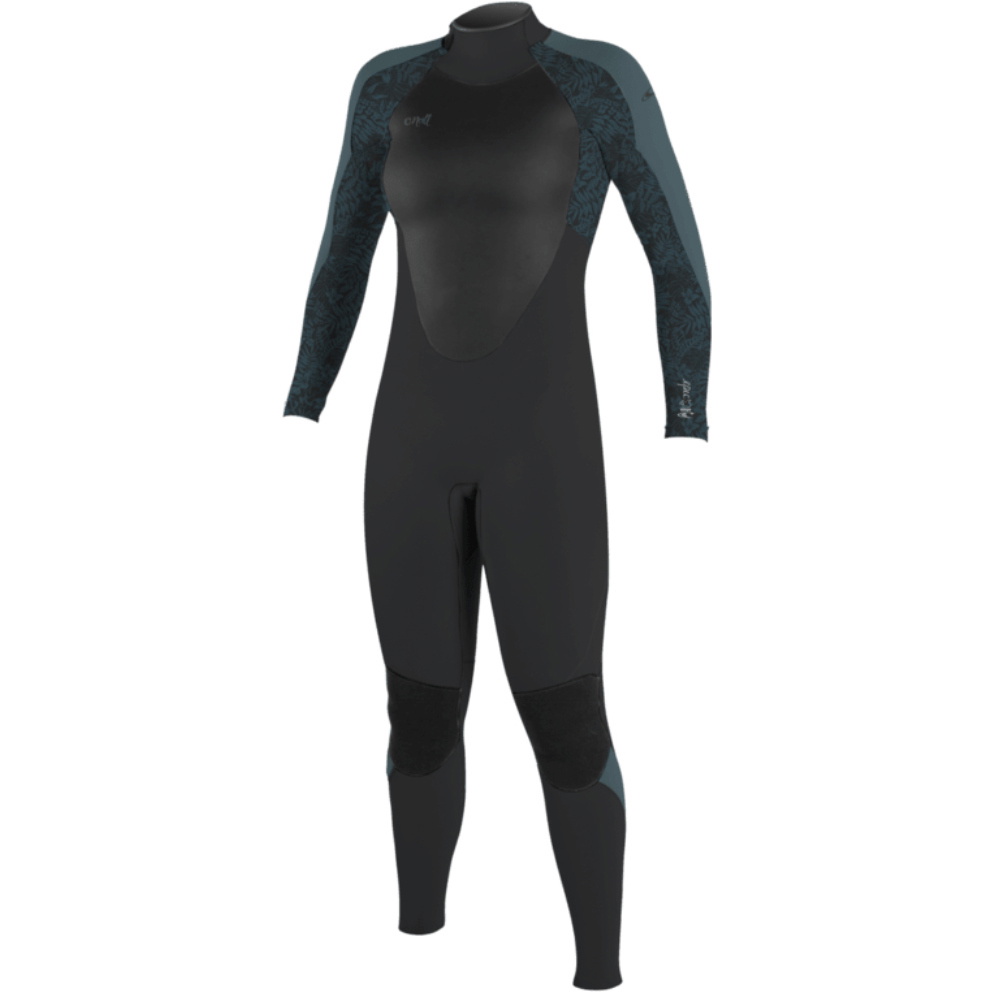 2026 O'Neill Womens Epic 4/3mm Back Zip Wetsuit 4214B - Tempered Steel / Shaded Island Sky / Shade